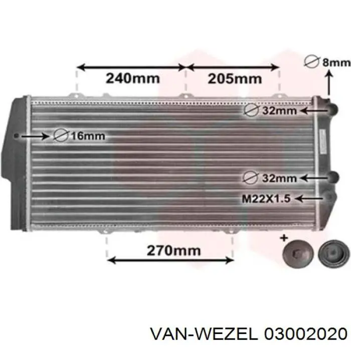 03002020 VAN Wezel радиатор