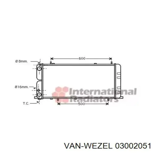 03002051 VAN Wezel радиатор