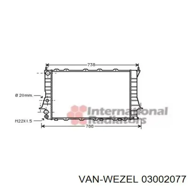 Радиатор 03002077 VAN Wezel