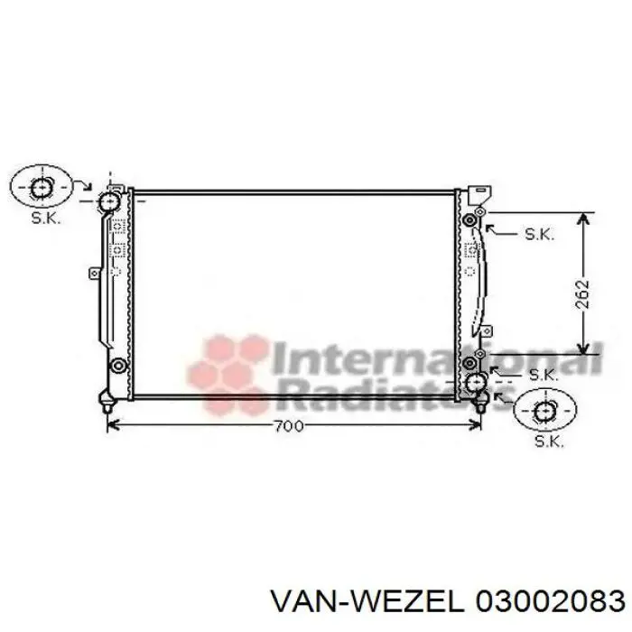 Радиатор 03002083 VAN Wezel