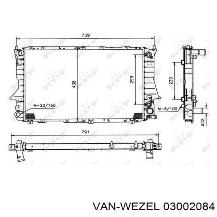 Радиатор 03002084 VAN Wezel