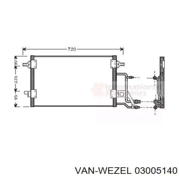 03005140 VAN Wezel радиатор кондиционера