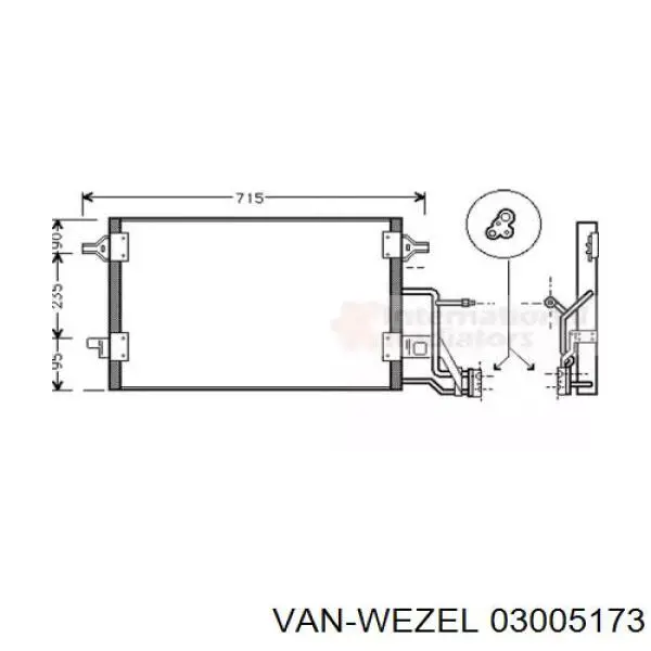 Радиатор кондиционера 03005173 VAN Wezel