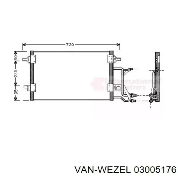 03005176 VAN Wezel радиатор кондиционера
