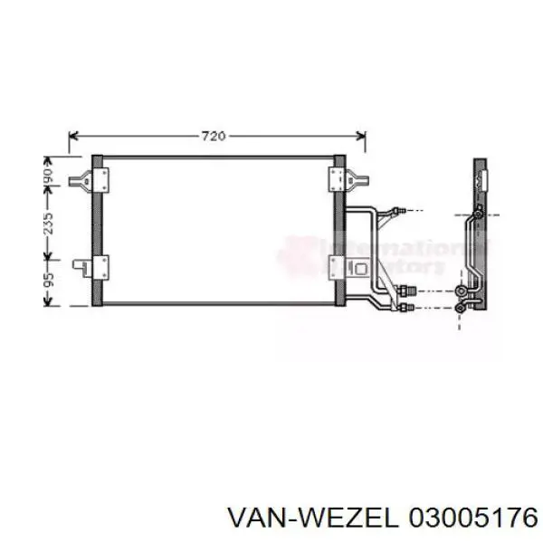 Радиатор кондиционера 03005176 VAN Wezel