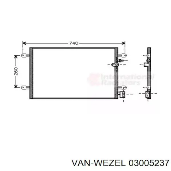 Радиатор кондиционера 03005237 VAN Wezel