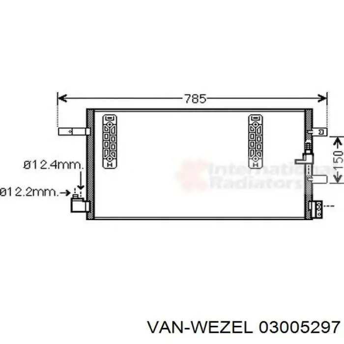 Радиатор кондиционера 03005297 VAN Wezel