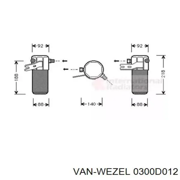 Осушитель кондиционера 0300D012 VAN Wezel