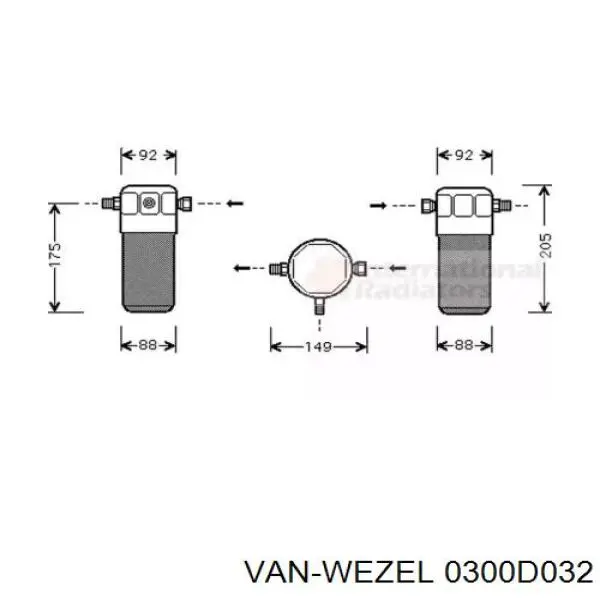 Осушитель кондиционера 0300D032 VAN Wezel