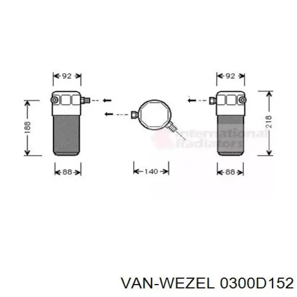 Осушитель кондиционера 0300D152 VAN Wezel