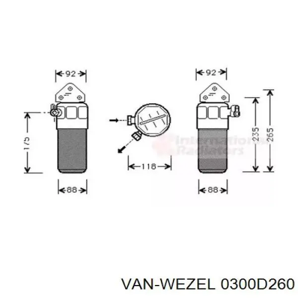 Осушитель кондиционера 0300D260 VAN Wezel