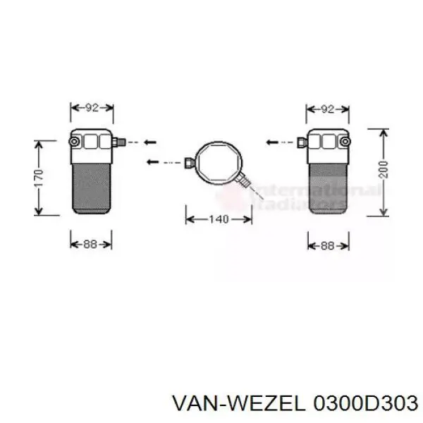 Осушитель кондиционера 0300D303 VAN Wezel