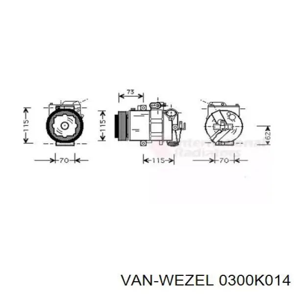 Компрессор кондиционера 0300K014 VAN Wezel