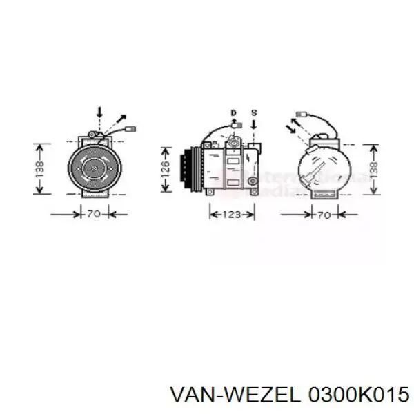 Компрессор кондиционера 0300K015 VAN Wezel