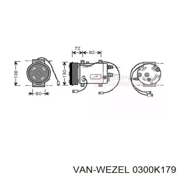 Компрессор кондиционера 0300K179 VAN Wezel