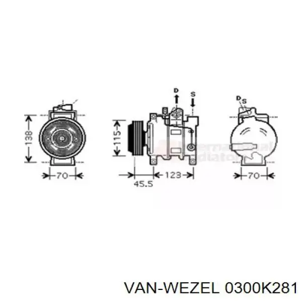 Компрессор кондиционера 0300K281 VAN Wezel