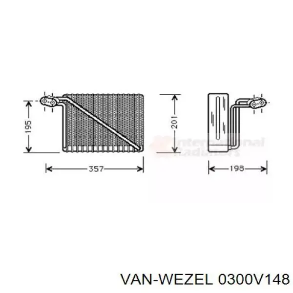 Испаритель кондиционера 0300V148 VAN Wezel