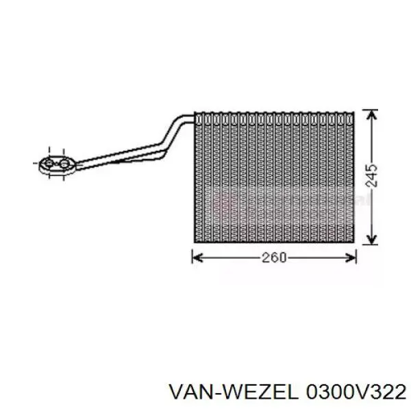 Испаритель кондиционера 0300V322 VAN Wezel