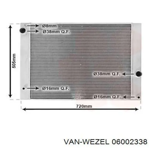Купить 06002338 VAN Wezel Радиатор водяной