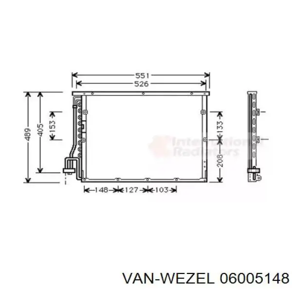 06005148 VAN Wezel радиатор кондиционера