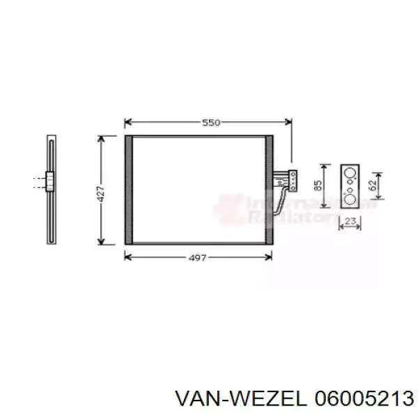 Радиатор кондиционера 06005213 VAN Wezel