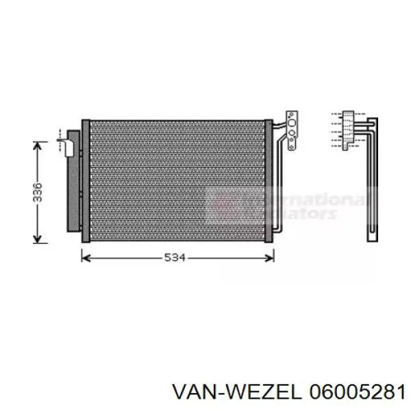 Радиатор кондиционера 06005281 VAN Wezel