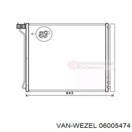 06005474 VAN Wezel radiador de aparelho de ar condicionado