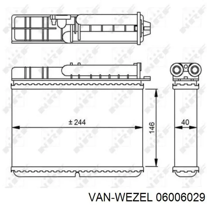 Купить 06006029 VAN Wezel Радиатор печки
