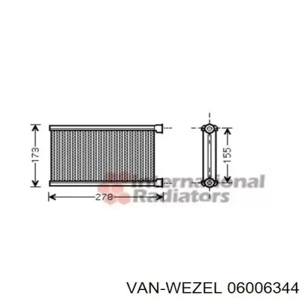 06006344 VAN Wezel радиатор печки