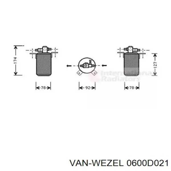 Осушитель кондиционера 0600D021 VAN Wezel