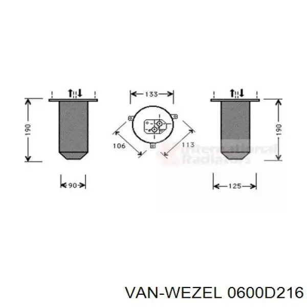 Осушитель кондиционера 0600D216 VAN Wezel