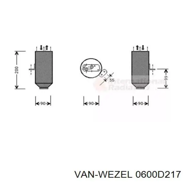 Осушитель кондиционера 0600D217 VAN Wezel