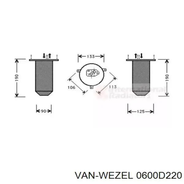 Осушитель кондиционера 0600D220 VAN Wezel