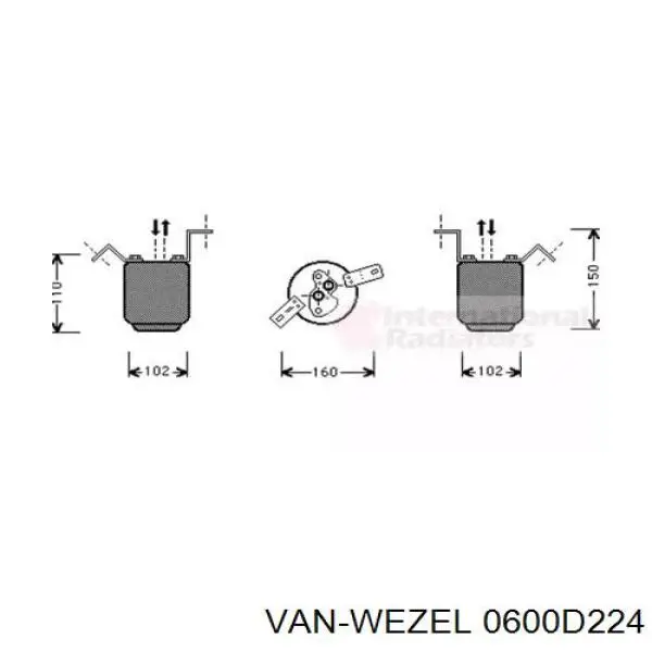 Осушитель кондиционера 0600D224 VAN Wezel