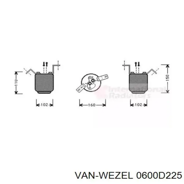 Осушитель кондиционера 0600D225 VAN Wezel