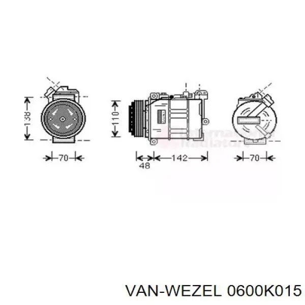 Компрессор кондиционера 0600K015 VAN Wezel