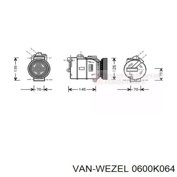 Компрессор кондиционера 0600K064 VAN Wezel