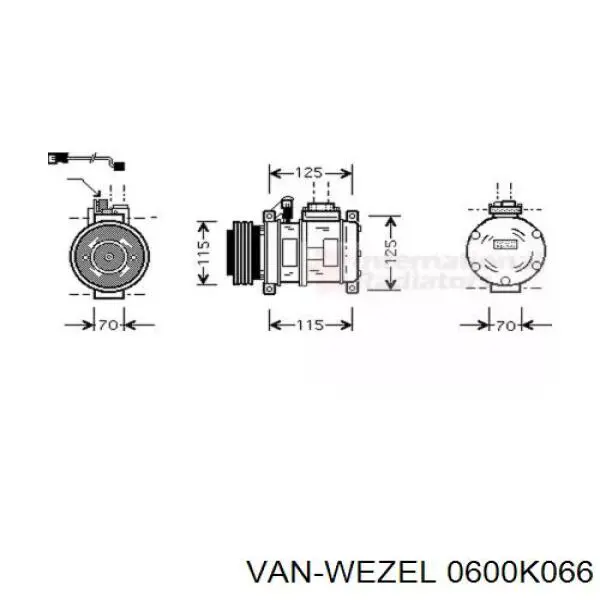 Компрессор кондиционера 0600K066 VAN Wezel