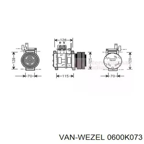 Компрессор кондиционера 0600K073 VAN Wezel