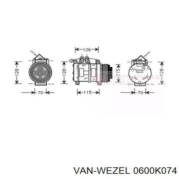 Компрессор кондиционера 0600K074 VAN Wezel