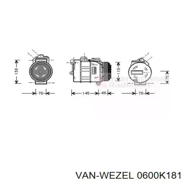 Компрессор кондиционера 0600K181 VAN Wezel