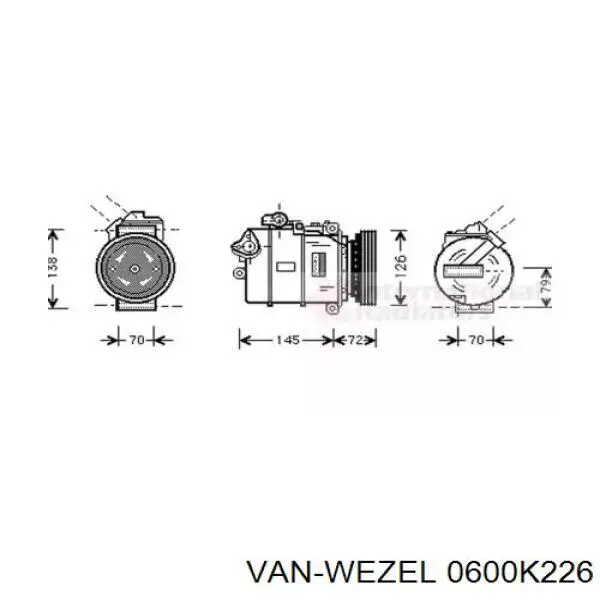 Компрессор кондиционера 0600K226 VAN Wezel