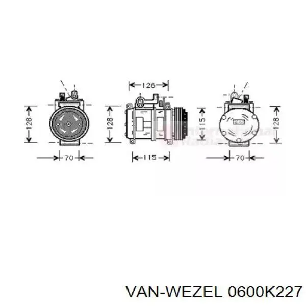 Компрессор кондиционера 0600K227 VAN Wezel