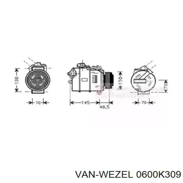 Компрессор кондиционера 0600K309 VAN Wezel