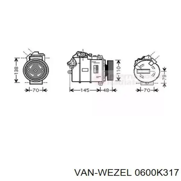 Компрессор кондиционера 0600K317 VAN Wezel