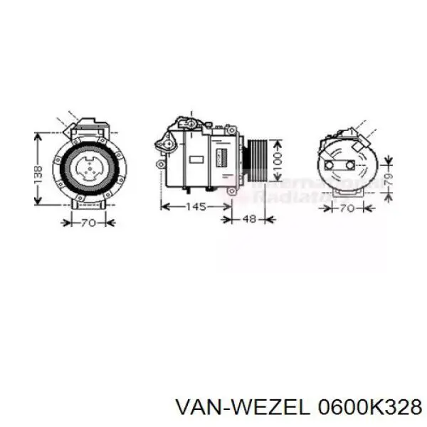 Компрессор кондиционера 0600K328 VAN Wezel