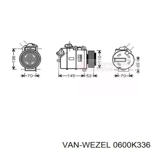 Компрессор кондиционера 0600K336 VAN Wezel