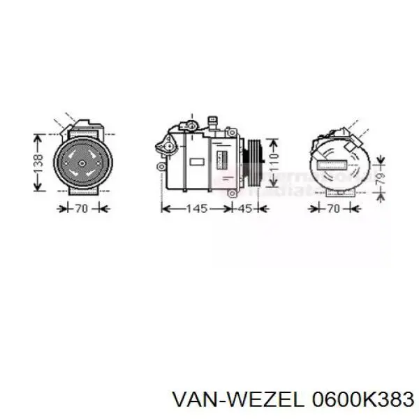 Компрессор кондиционера 0600K383 VAN Wezel