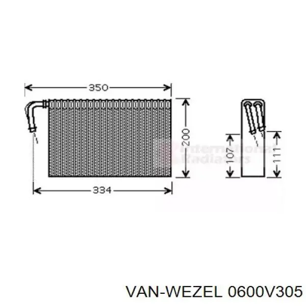 Испаритель кондиционера 0600V305 VAN Wezel