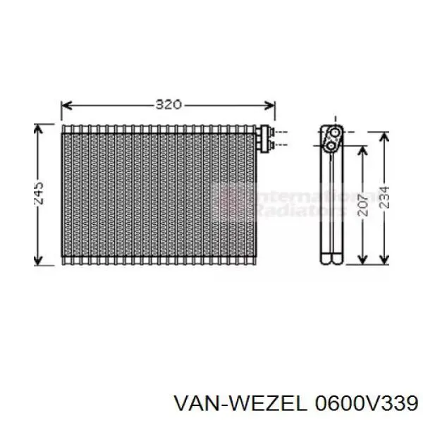 Испаритель кондиционера 0600V339 VAN Wezel